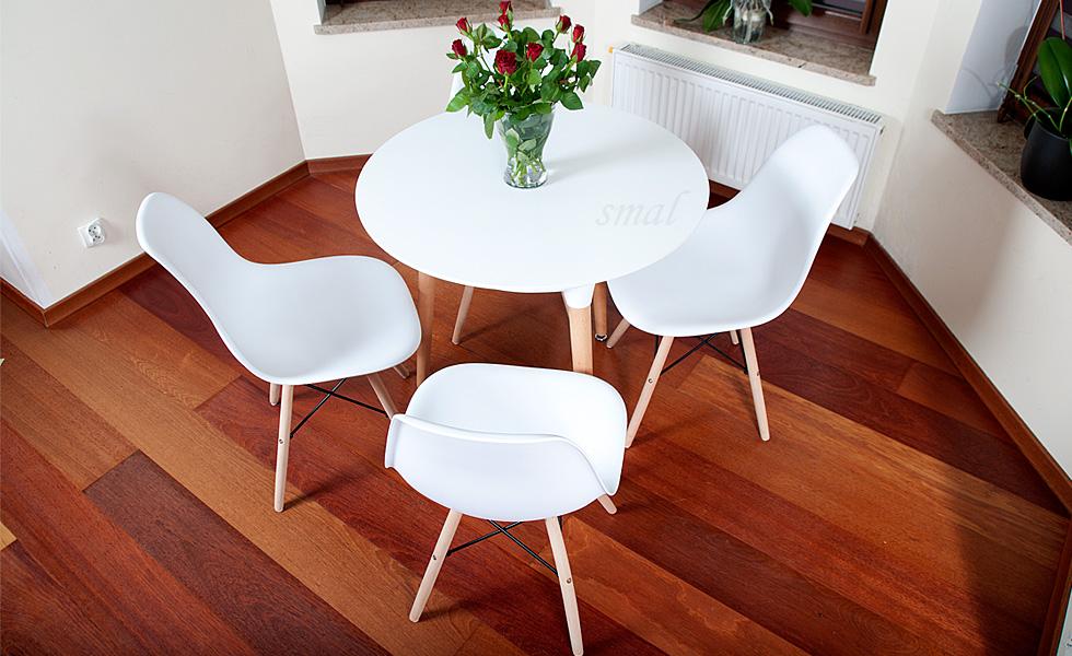 NOWOCZESNY ZESTAW STÓŁ OKRĄGŁY FI 80 BIAŁY + 4 KRZESŁA - Zestaw MEDIOLAN BIAŁY OKRĄGŁY 80 - obrazek 9