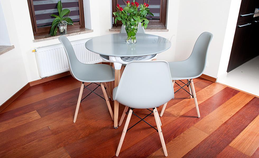 NOWOCZESNY ZESTAW STÓŁ OKRĄGŁY FI 80 SZARY + 4 KRZESŁA - Zestaw MEDIOLAN szary OKRĄGŁY 80 - obrazek 7