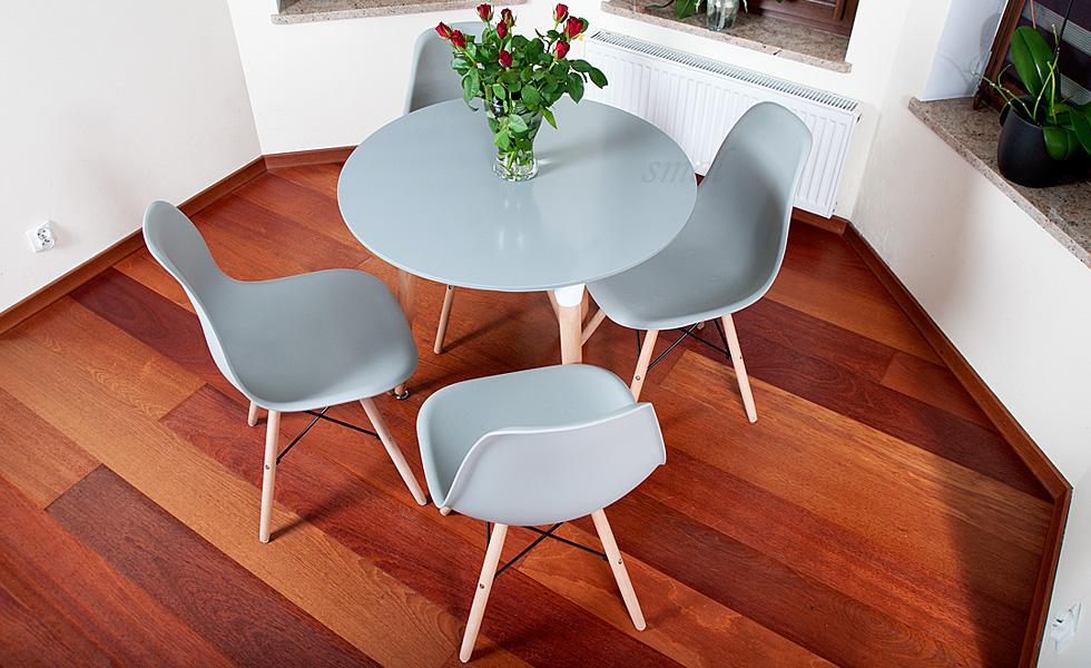 NOWOCZESNY ZESTAW STÓŁ OKRĄGŁY FI 80 SZARY + 4 KRZESŁA - Zestaw MEDIOLAN szary OKRĄGŁY 80 - obrazek 8