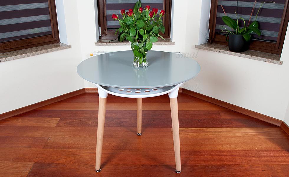 NOWOCZESNY ZESTAW STÓŁ OKRĄGŁY FI 80 SZARY + 4 KRZESŁA - Zestaw MEDIOLAN szary OKRĄGŁY 80 - obrazek 10