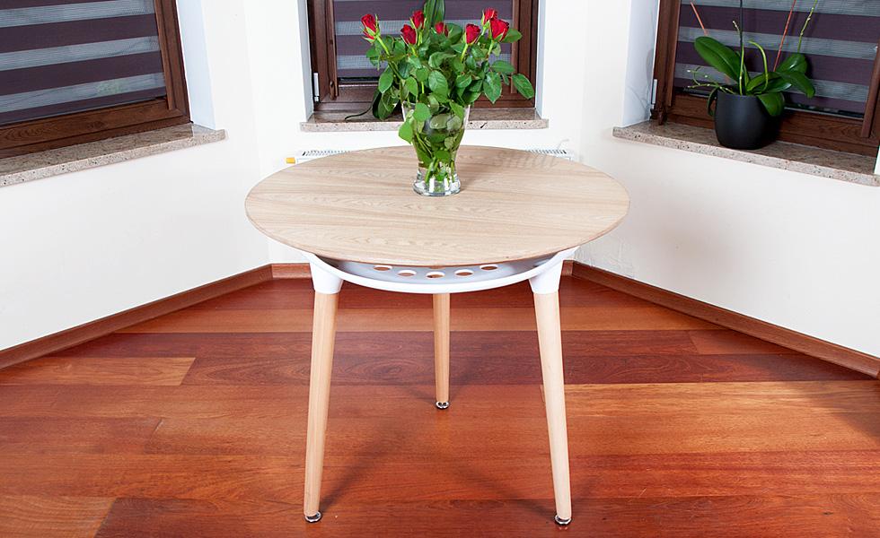 NOWOCZESNY ZESTAW STÓŁ OKRĄGŁY FI 80 DREWNOPODOBNY + 4 KRZESŁA BIAŁE - Zestaw MEDIOLAN DREWNOPODOBNY-BIAŁY OKRĄGŁY 80 - obrazek 12