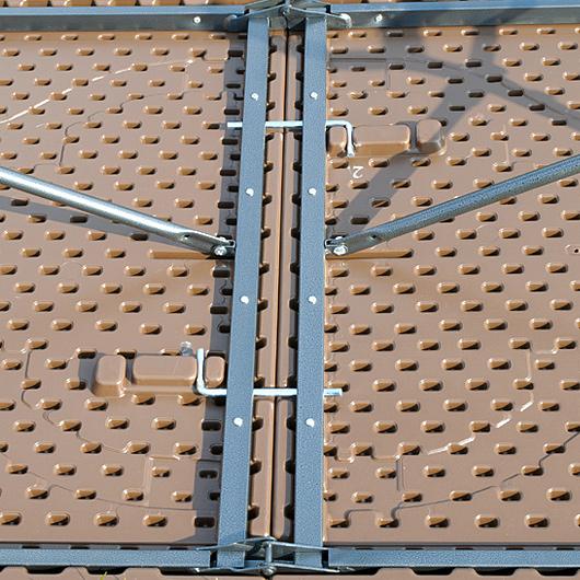 Alternative view of STÓŁ CATERINGOWY OGRODOWY SKŁADANY dł. 180 cm o wzorze DESKI BRĄZOWY - stół składany dł. 180 cm brąz deska