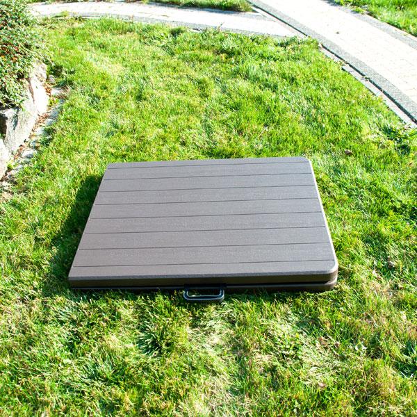 STÓŁ CATERINGOWY OGRODOWY SKŁADANY dł. 180 cm o wzorze DESKI BRĄZOWY - stół składany dł. 180 cm brąz deska - obrazek 10