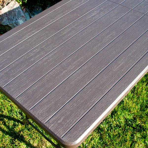 STÓŁ CATERINGOWY OGRODOWY SKŁADANY dł. 180 cm o wzorze DESKI BRĄZOWY - stół składany dł. 180 cm brąz deska - obrazek 11