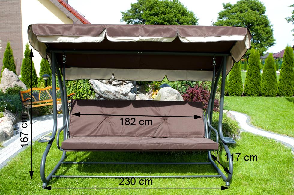 HUŚTAWKA OGRODOWA 4-osobowa GRACJA Szara - Huśtawka GRACJA Szara - obrazek 2