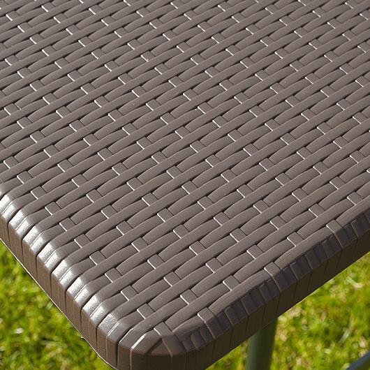 STÓŁ CATERINGOWY OGRODOWY SKŁADANY dł. 180 cm o wzorze rattanu - stół składany dł. 180 cm ciemny brąz - obrazek 7