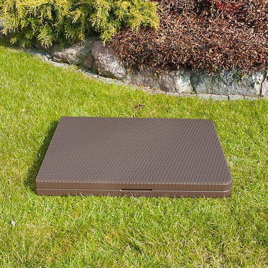 STÓŁ CATERINGOWY OGRODOWY SKŁADANY dł. 180 cm o wzorze rattanu - stół składany dł. 180 cm ciemny brąz - obrazek 8