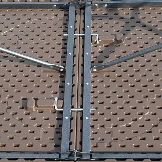 STÓŁ CATERINGOWY OGRODOWY SKŁADANY dł. 180 cm o wzorze rattanu - stół składany dł. 180 cm ciemny brąz - obrazek 11