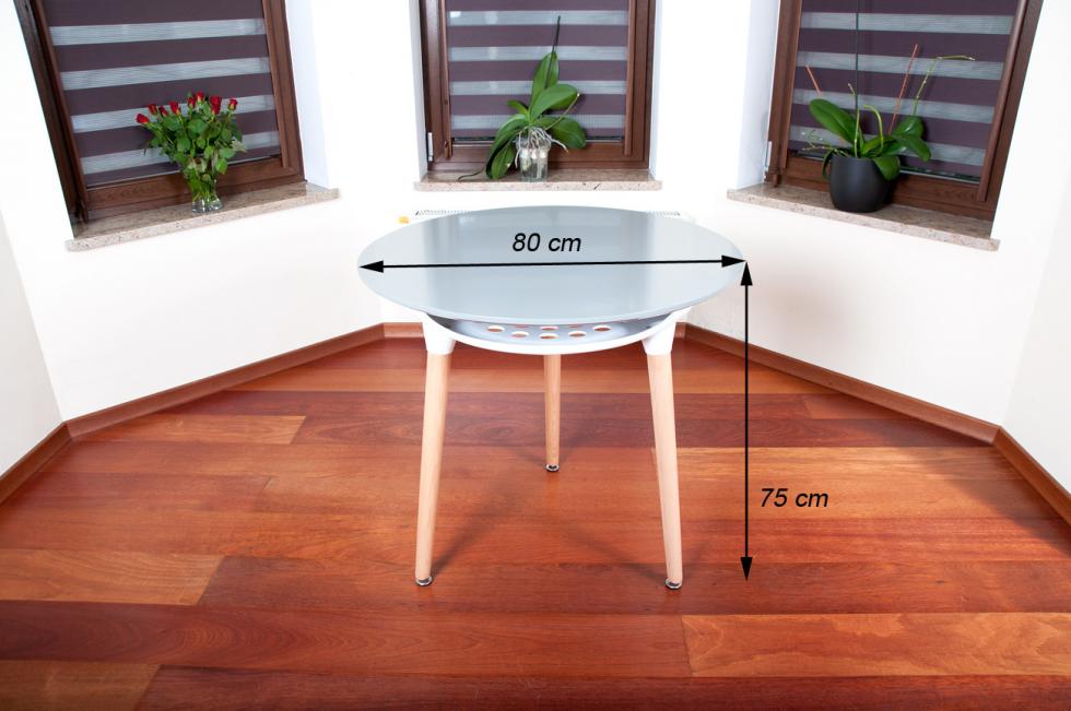 STÓŁ NOWOCZESNE kolekcja MEDIOLAN OKRĄGŁY 80 cm kolor SZARY - Stół MEDIOLAN szary OKRĄGŁY 80 cm - obrazek 9