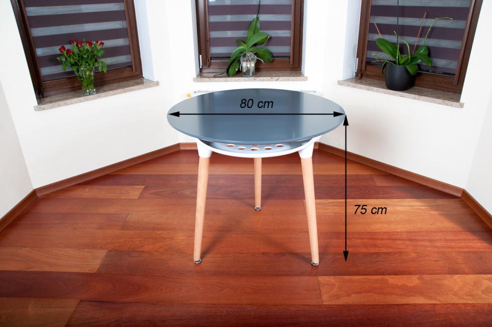 STÓŁ NOWOCZESNE kolekcja MEDIOLAN OKRĄGŁY 80 cm kolor GRAFITOWY - Stół MEDIOLAN grafit OKRĄGŁY 80 cm - obrazek 8