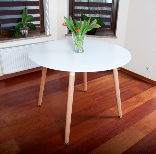 STÓŁ NOWOCZESNE kolekcja MEDIOLAN OKRĄGŁY 100 cm kolor BIAŁY - Stół MEDIOLAN biały OKRĄGŁY 100 cm