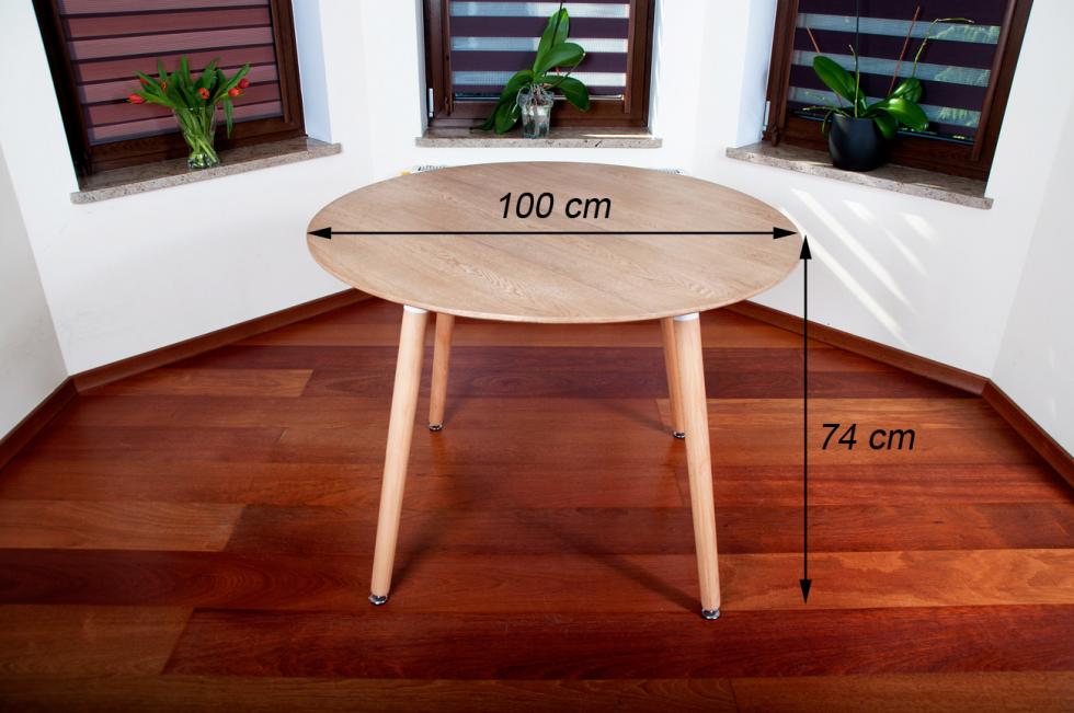 STÓŁ NOWOCZESNE kolekcja MEDIOLAN OKRĄGŁY 100 cm kolor DREWNOPODODNY - Stół MEDIOLAN drewnopodobny OKRĄGŁY 100 cm - obrazek 7