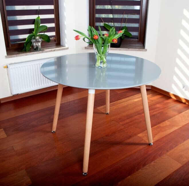 STÓŁ NOWOCZESNE kolekcja MEDIOLAN OKRĄGŁY 100 cm kolor SZARY - Stół MEDIOLAN szary OKRĄGŁY 100 cm