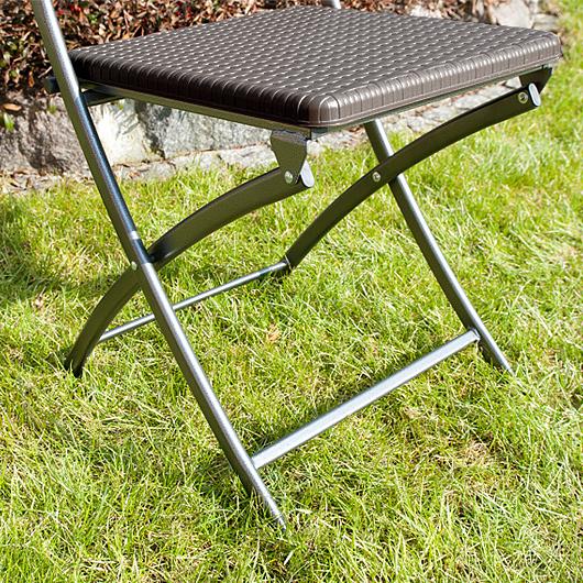 KRZESŁO CATERINGOWE SKŁADANE BRĄZOWE o wzorze rattanu - Krzesło cateringowe brązowe - obrazek 9