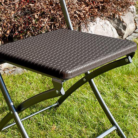 KRZESŁO CATERINGOWE SKŁADANE BRĄZOWE o wzorze rattanu - Krzesło cateringowe brązowe - obrazek 10