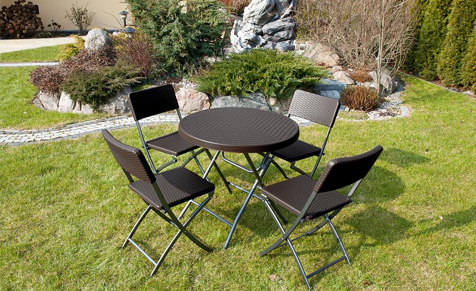 KRZESŁO CATERINGOWE SKŁADANE BRĄZOWE o wzorze rattanu - Krzesło cateringowe brązowe - obrazek 11