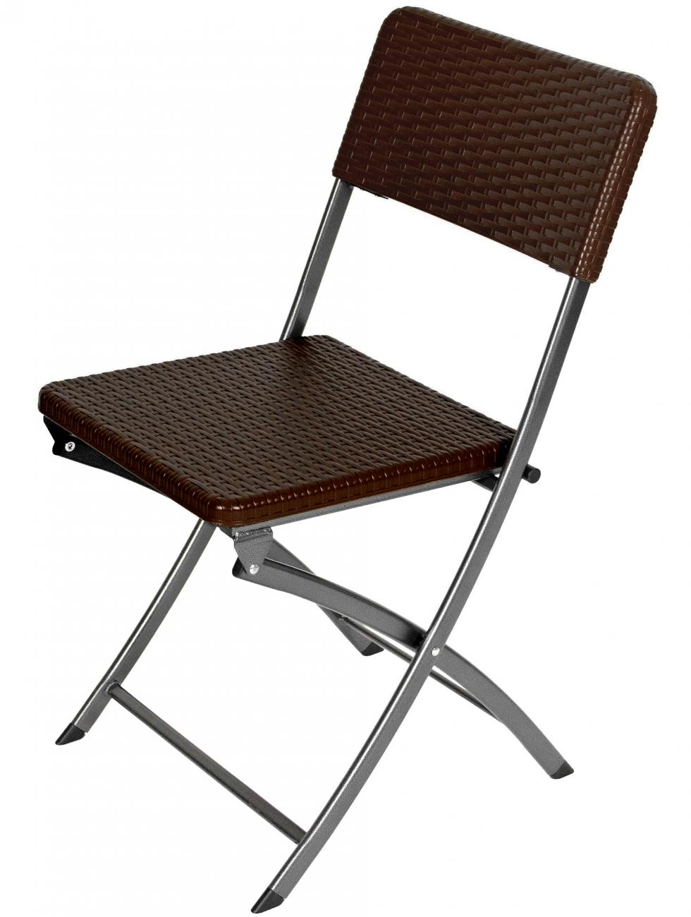 KRZESŁO CATERINGOWE SKŁADANE BRĄZOWE o wzorze rattanu - Krzesło cateringowe brązowe - obrazek 12