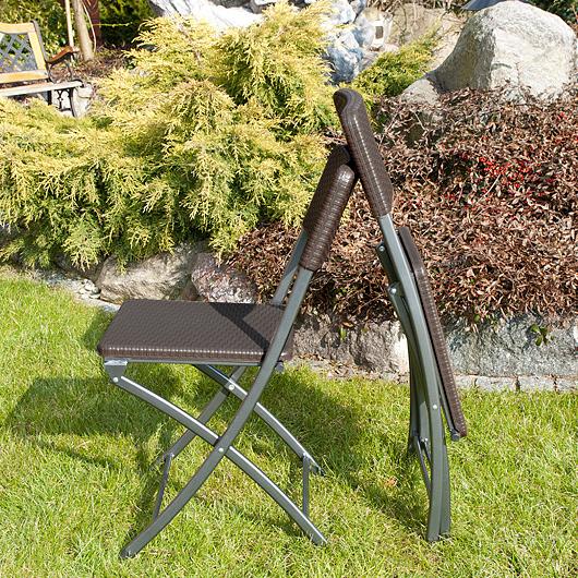 KRZESŁO CATERINGOWE SKŁADANE BRĄZOWE o wzorze rattanu - Krzesło cateringowe brązowe - obrazek 15