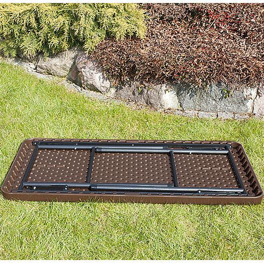 STÓŁ CATERINGOWY OGRODOWY SKŁADANY dł. 122 cm o wzorze rattanu - stół składany dł. 122 cm ciemno brązowy - obrazek 6