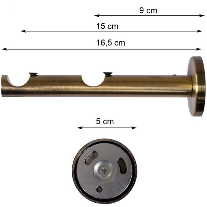 Alternative view of WSPORNIK PODWÓJNY 19 + 19 PROSTY ZŁOTY ANTYK - WSPORNIK PODWÓJNY 19 + 19 PROSTY ZŁOTY ANTYK