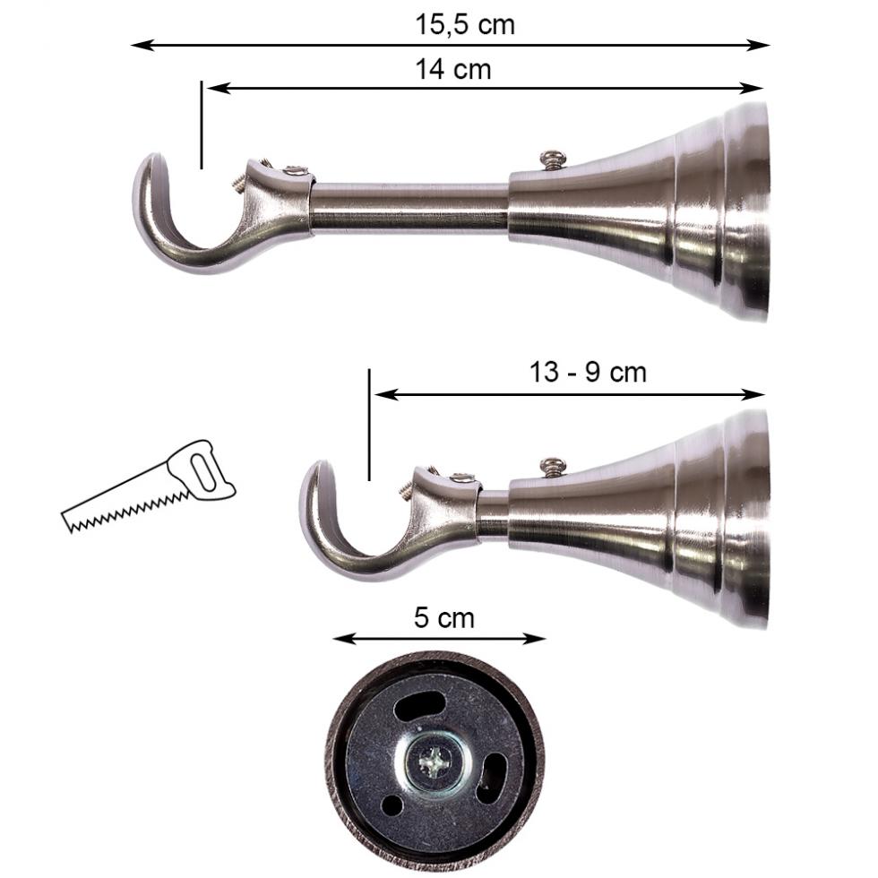 WSPORNIK REGULOWANY POJEDYNCZY 19 mm KARNISZ STAL NIERDZEWNA - WSPORNIK REGULOWANY POJEDYNCZY 19 mm KARNISZ STAL NIERDZEWNA - obrazek 4