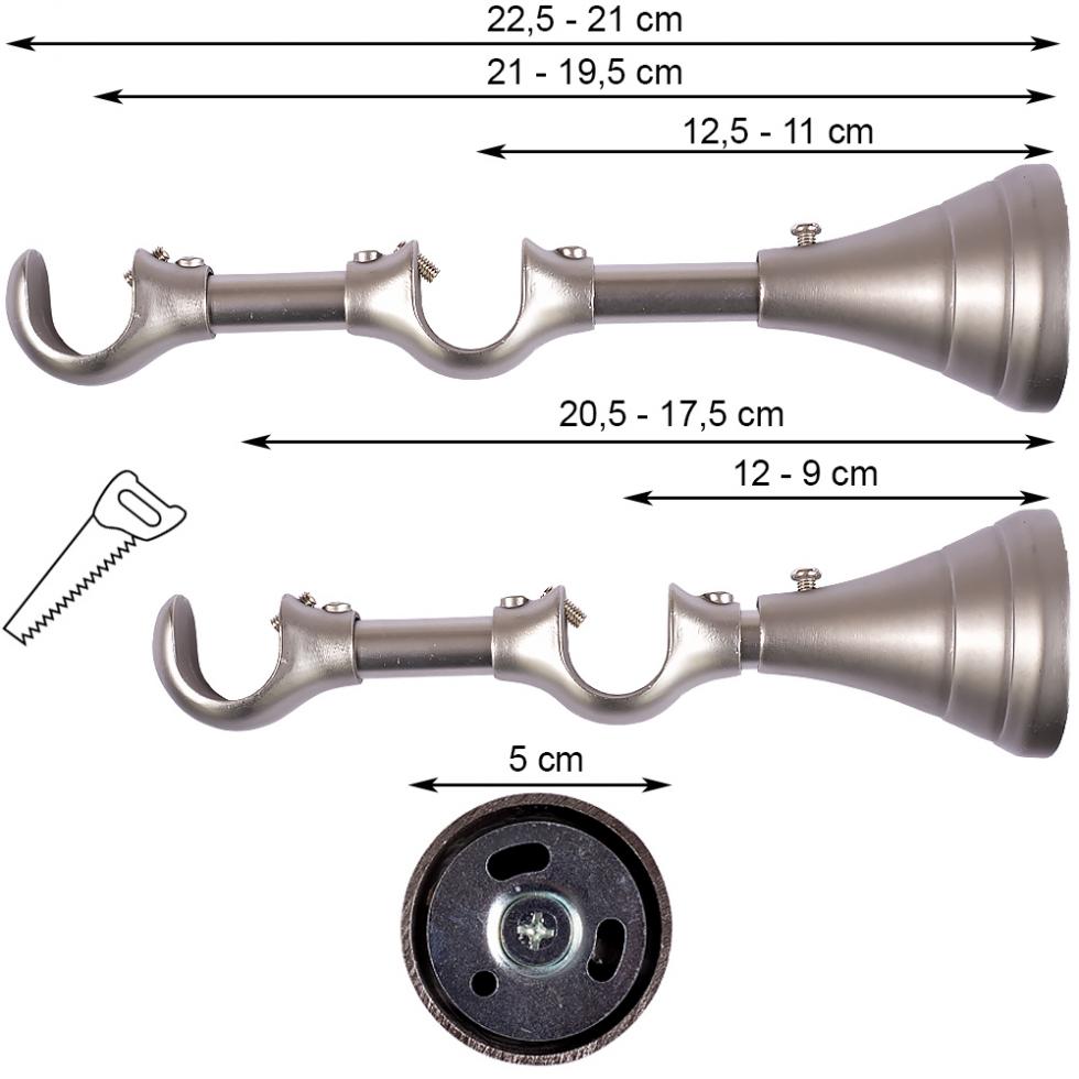 WSPORNIK REGULOWANY PODWÓJNY 19+19 mm SATYNA - WSPORNIK REGULOWANY PODWÓJNY 19+19 mm SATYNA - obrazek 4
