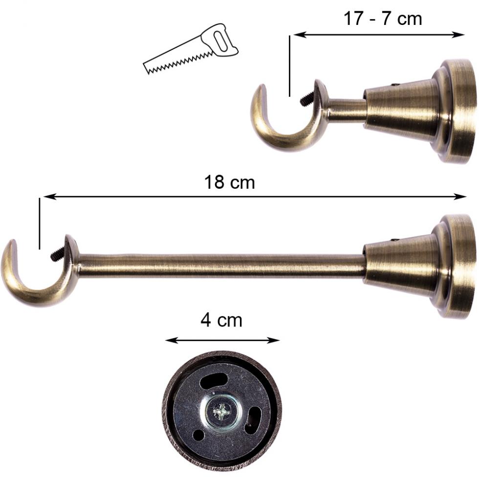 WSPORNIK POJEDYNCZY 16 KARNISZ ZŁOTY ANTYK - WSPORNIK POJEDYNCZY 16 KARNISZ ZŁOTY ANTYK - obrazek 4