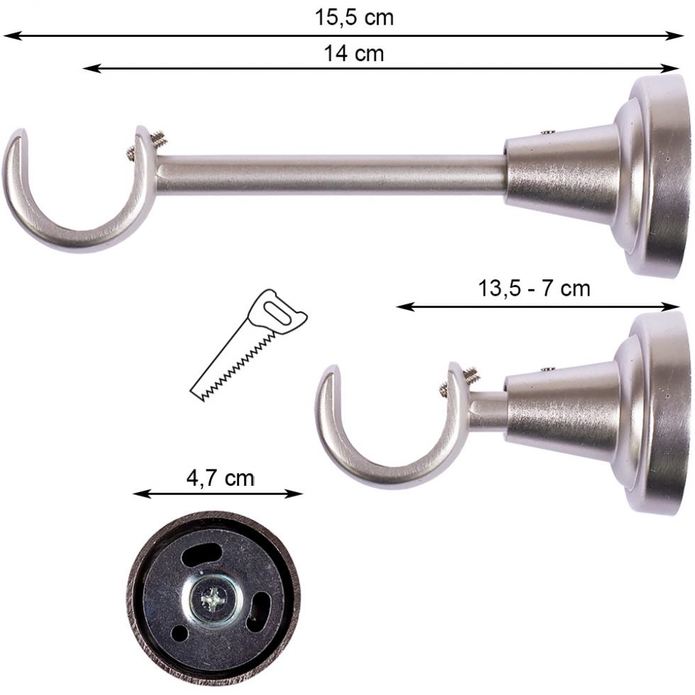WSPORNIK POJEDYNCZY 25 MM KARNISZ SATYNA - Wspornik pojedynczy 25 mm karnisz satyna - obrazek 4