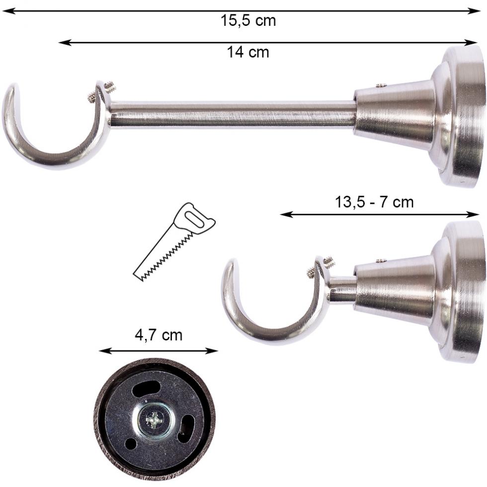 WSPORNIK POJEDYNCZY 25 MM KARNISZ STAL NIERDZEWNA - WSPORNIK POJEDYNCZY 25 MM KARNISZ STAL NIERDZEWNA - obrazek 3