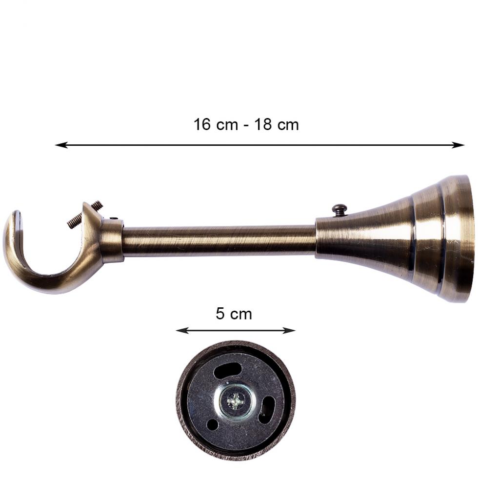 WSPORNIK REGULOWANY POJEDYNCZY 25 MM KARNISZ ZŁOTY ANTYK - WSPORNIK REGULOWANY POJEDYNCZY 25 MM KARNISZ ZŁOTY ANTYK - obrazek 4
