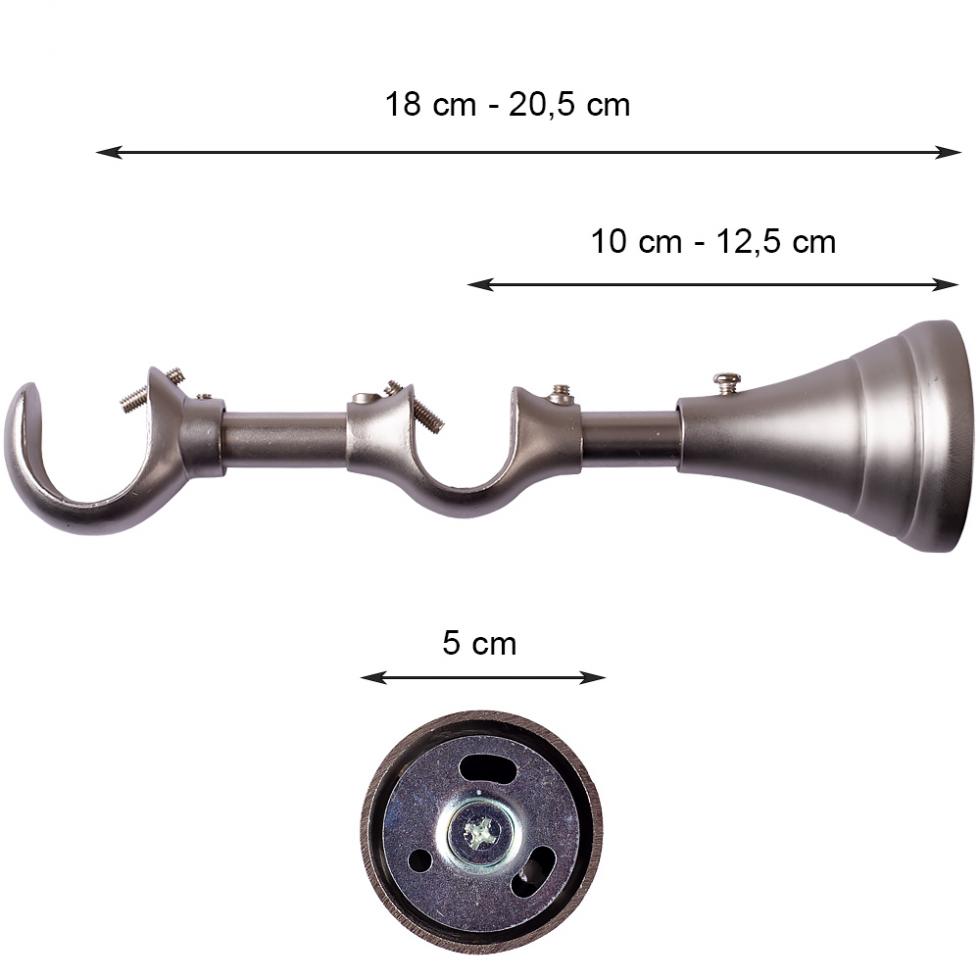 WSPORNIK REGULOWANY PODWÓJNY 25+19 mm KARNISZ SATYNA - WSPORNIK REGULOWANY PODWÓJNY 25+19 mm KARNISZ SATYNA - obrazek 4