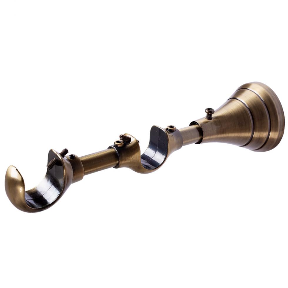 WSPORNIK REGULOWANY PODWÓJNY 25+19 mm KARNISZ ZŁOTY ANTYK - WSPORNIK REGULOWANY PODWÓJNY 25+19 mm KARNISZ ZŁOTY ANTYK