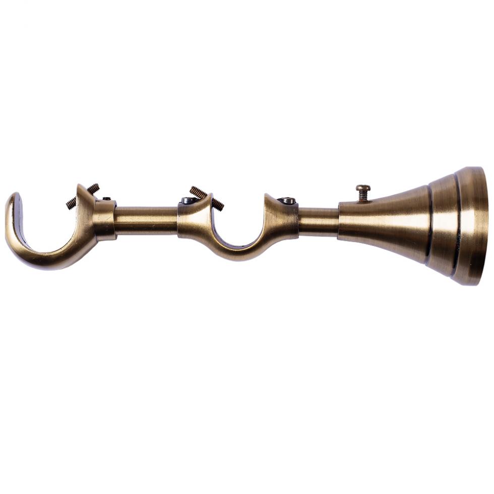 WSPORNIK REGULOWANY PODWÓJNY 25+19 mm KARNISZ ZŁOTY ANTYK - WSPORNIK REGULOWANY PODWÓJNY 25+19 mm KARNISZ ZŁOTY ANTYK - obrazek 3