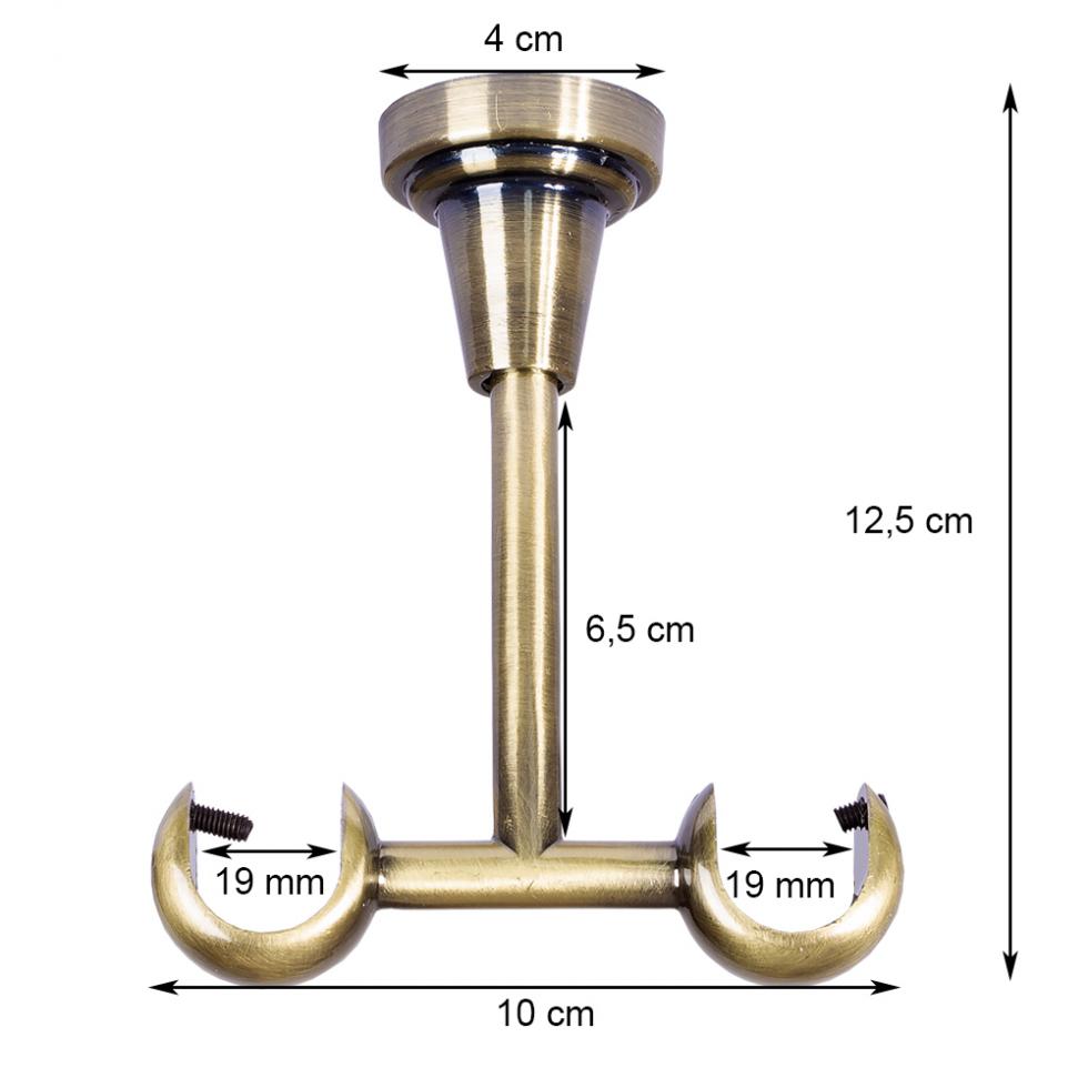WSPORNIK SUFITOWY 19+19 KARNISZ ZŁOTY ANTYK - WSPORNIK SUFITOWY 19+19 KARNISZ ZŁOTY ANTYK - obrazek 4