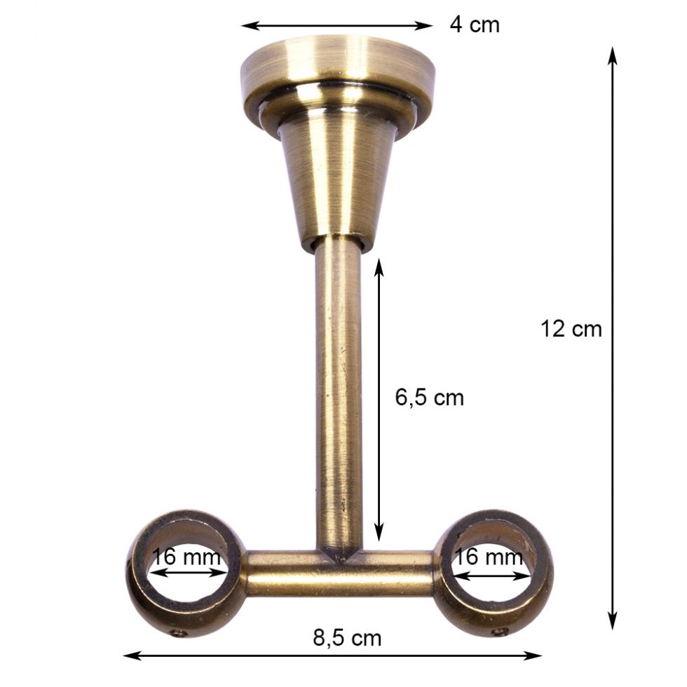WSPORNIK SUFITOWY 16 + 16 KARNISZ ZŁOTY ANTYK - WSPORNIK SUFITOWY 16 + 16 KARNISZ ZŁOTY ANTYK - obrazek 4