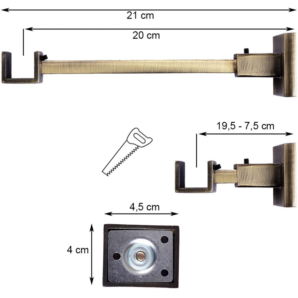 WSPORNIK POJEDYNCZY KWADRO KARNISZ ZŁOTY ANTYK - WSPORNIK POJEDYNCZY KWADRO KARNISZ ZŁOTY ANTYK - obrazek 4