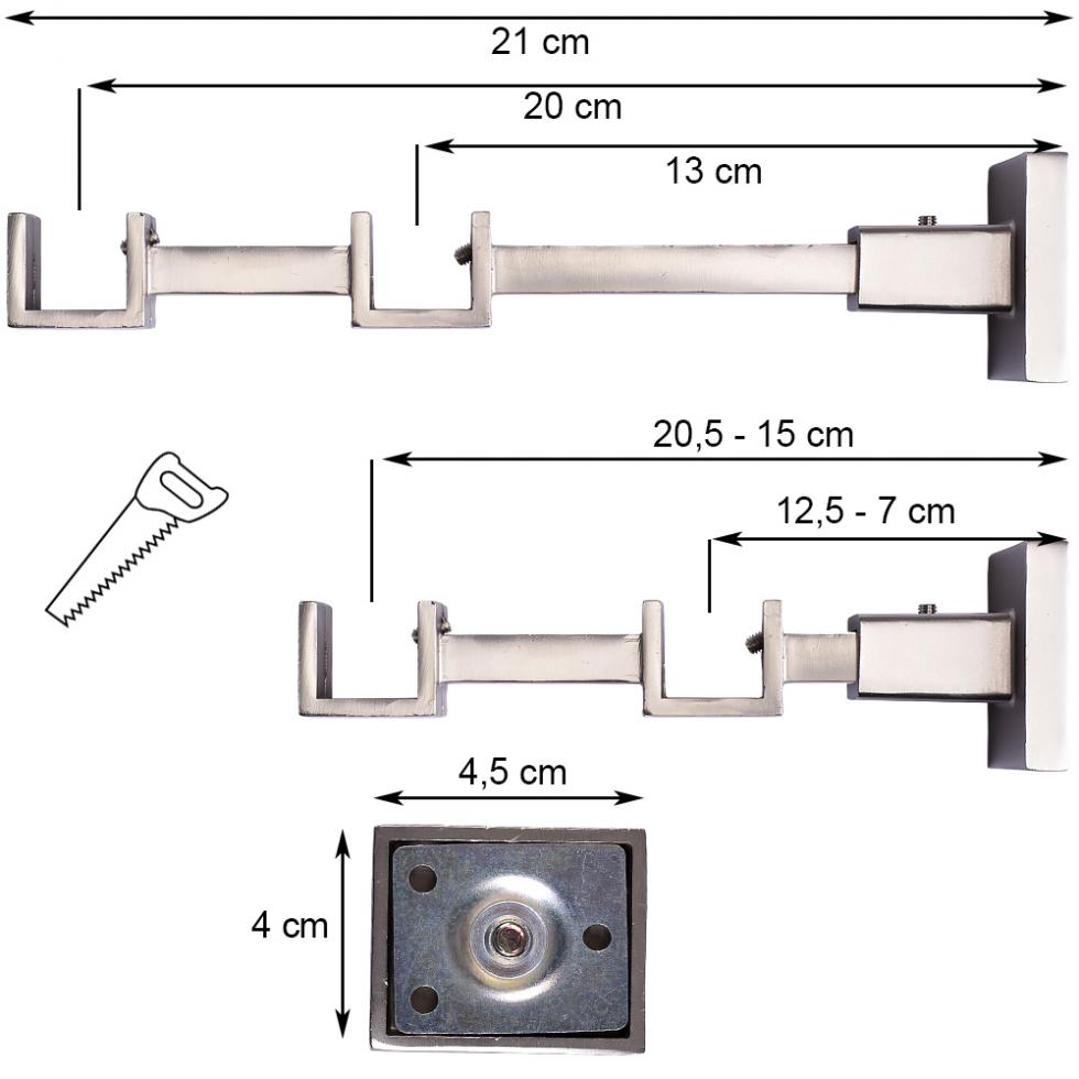 WSPORNIK PODWÓJNY KWADRO KARNISZ SATYNA - WSPORNIK PODWÓJNY KWADRO KARNISZ SATYNA - obrazek 4