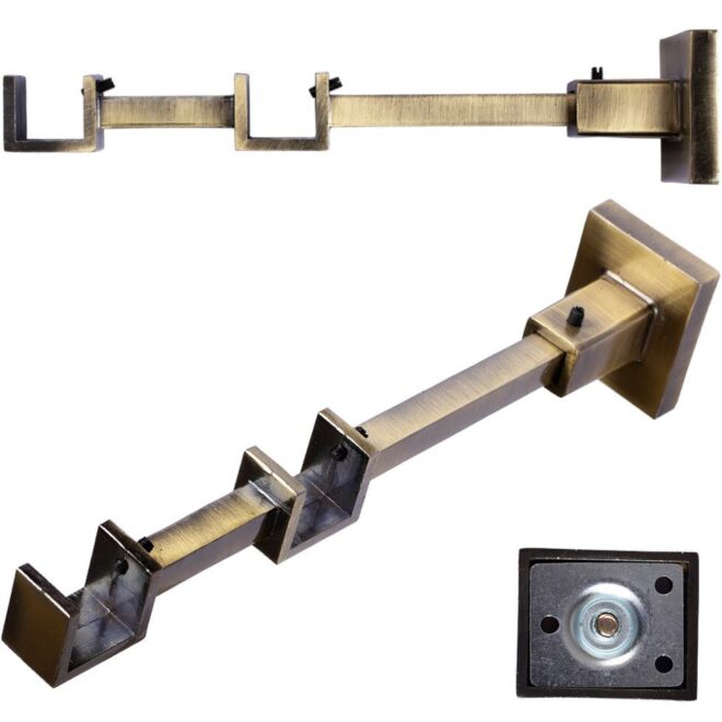 Alternative view of WSPORNIK PODWÓJNY KWADRO KARNISZ ZŁOTY ANTYK - WSPORNIK PODWÓJNY KWADRO KARNISZ ZŁOTY ANTYK