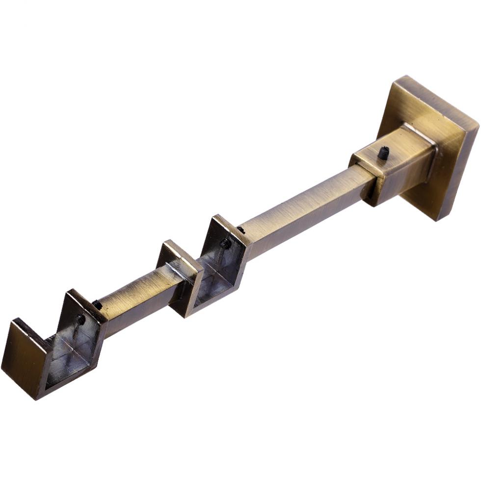 WSPORNIK PODWÓJNY KWADRO KARNISZ ZŁOTY ANTYK - WSPORNIK PODWÓJNY KWADRO KARNISZ ZŁOTY ANTYK