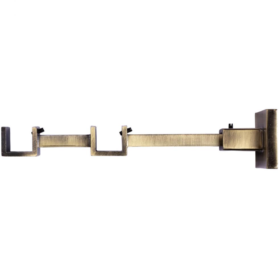 WSPORNIK PODWÓJNY KWADRO KARNISZ ZŁOTY ANTYK - WSPORNIK PODWÓJNY KWADRO KARNISZ ZŁOTY ANTYK - obrazek 3