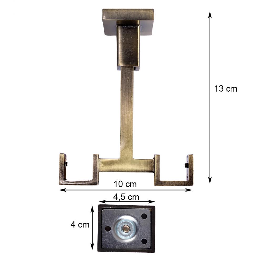 WSPORNIK SUFITOWY KWADRO KARNISZ ZŁOTY ANTYK - WSPORNIK SUFITOWY KWADRO KARNISZ ZŁOTY ANTYK - obrazek 5