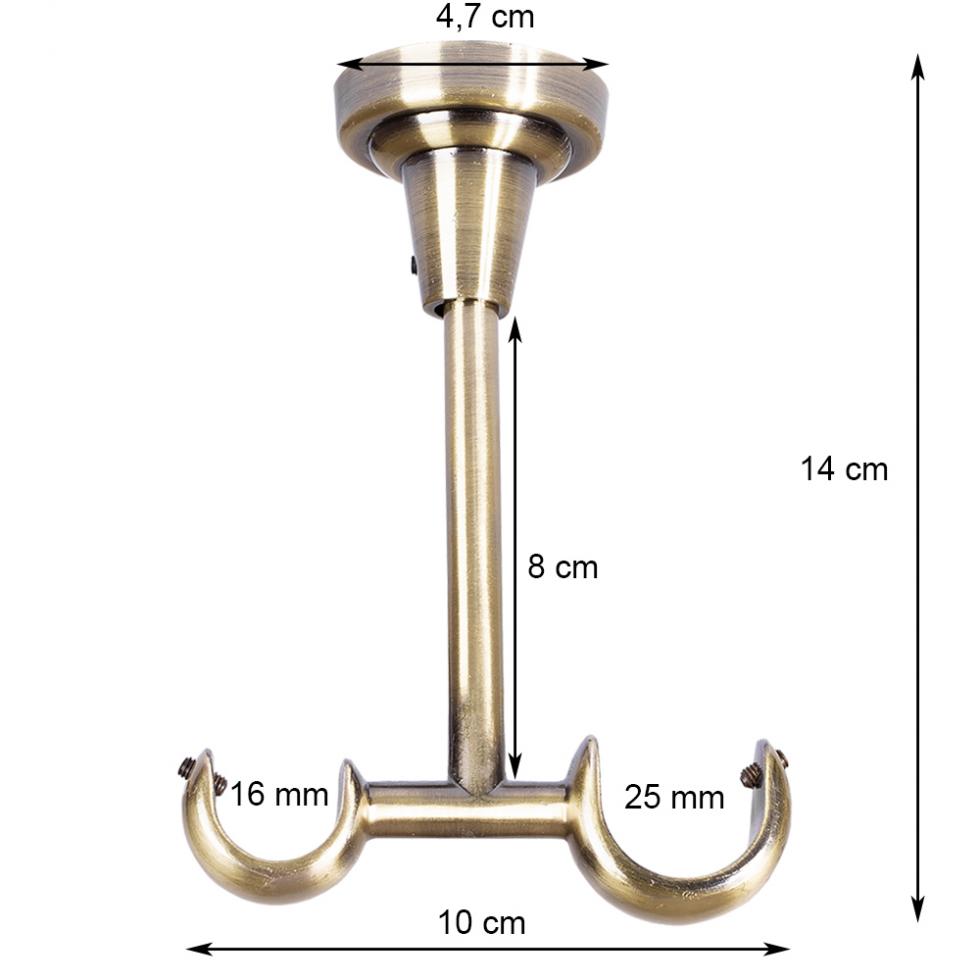 WSPORNIK SUFITOWY 25+16 KARNISZ ZŁOTY ANTYK - WSPORNIK SUFITOWY 25+16 KARNISZ ZŁOTY ANTYK - obrazek 4