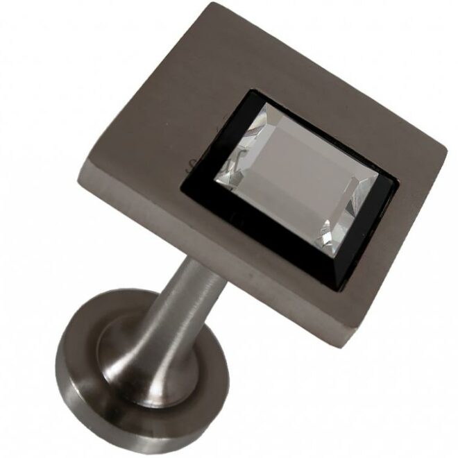 ROZETA DEKORACYJNA CRYSTAL KWADRAT STAL NIERDZEWNA - ROZETA DEKORACYJNA OKRĄGŁA DO UPINANIA FIRAN STAL NIERDZEWNA