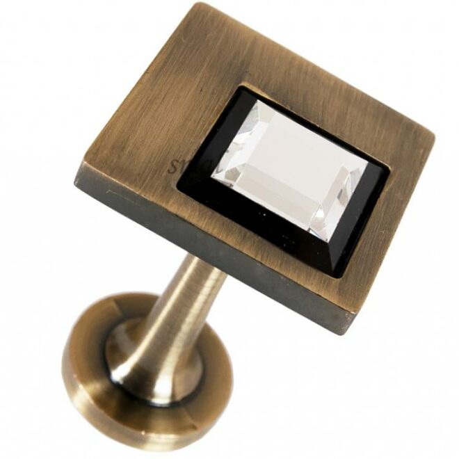 ROZETA DEKORACYJNA CRYSTAL KWADRAT ZŁOTY ANTYK - ROZETA DEKORACYJNA OKRĄGŁA DO UPINANIA FIRAN ZŁOTY ANTYK