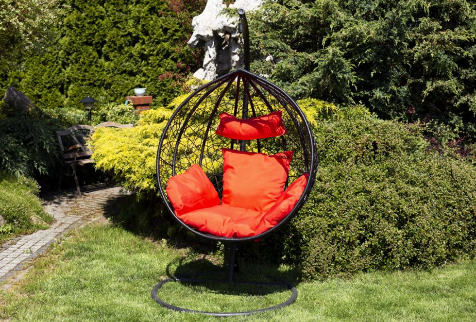 FOTEL wiszący IBIZA ogrodowy bujany kosz kokon k. CZARNY - Fotel IBIZA kolor CZARNY - obrazek 6