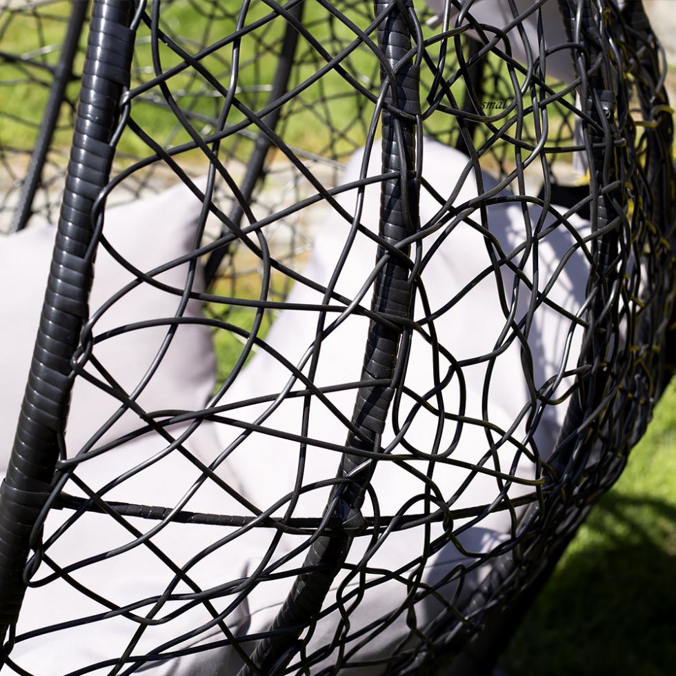 FOTEL wiszący IBIZA ogrodowy bujany kosz kokon k. CZARNY - Fotel IBIZA kolor CZARNY - obrazek 10