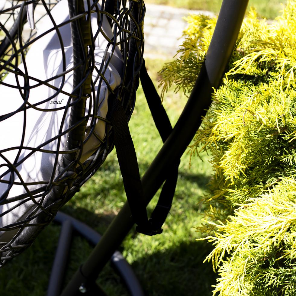 FOTEL wiszący IBIZA ogrodowy bujany kosz kokon k. CZARNY - Fotel IBIZA kolor CZARNY - obrazek 11