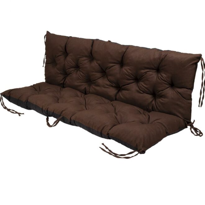 PODUSZKA MATERAC NA ŁAWKĘ HUŚTAWKĘ OGRODOWĄ BRĄZOWA - PODUSZKA MATERAC NA ŁAWKĘ HUŚTAWKĘ OGRODOWĄ BRĄZOWA