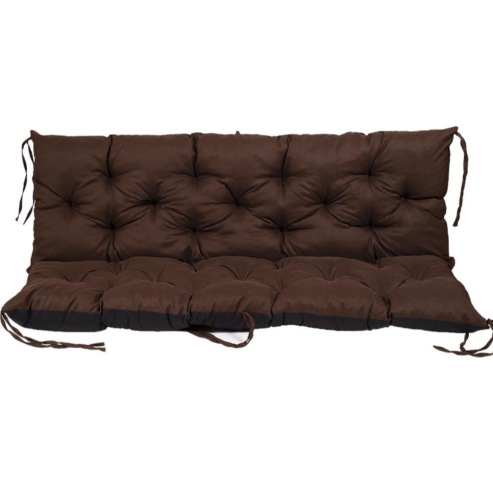 PODUSZKA MATERAC NA ŁAWKĘ HUŚTAWKĘ OGRODOWĄ BRĄZOWA - PODUSZKA MATERAC NA ŁAWKĘ HUŚTAWKĘ OGRODOWĄ BRĄZOWA - obrazek 2