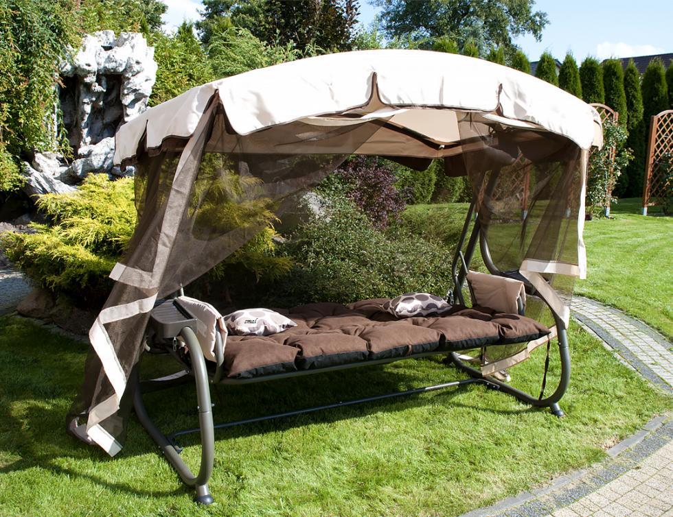 PODUSZKA MATERAC NA ŁAWKĘ HUŚTAWKĘ OGRODOWĄ BRĄZOWA - PODUSZKA MATERAC NA ŁAWKĘ HUŚTAWKĘ OGRODOWĄ BRĄZOWA - obrazek 5